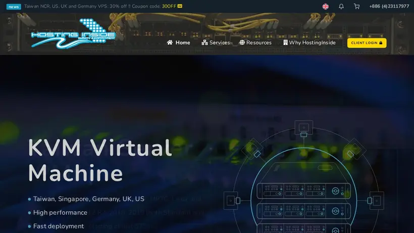 Hosting Inside homepage screenshot