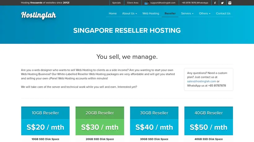 Hostinglah homepage screenshot