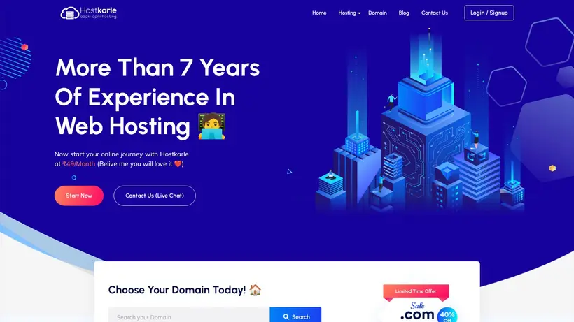 Host Karle homepage screenshot