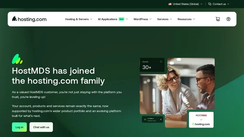 Host MDS homepage screenshot