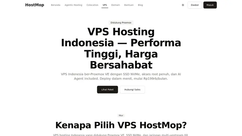 Host Mop homepage screenshot