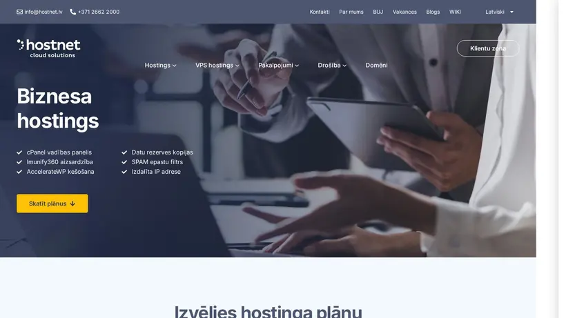 Host Net Latvia homepage screenshot