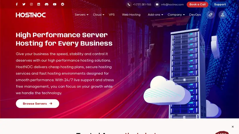 Host Noc homepage screenshot