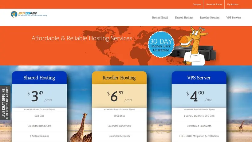 Host On A Rope homepage screenshot