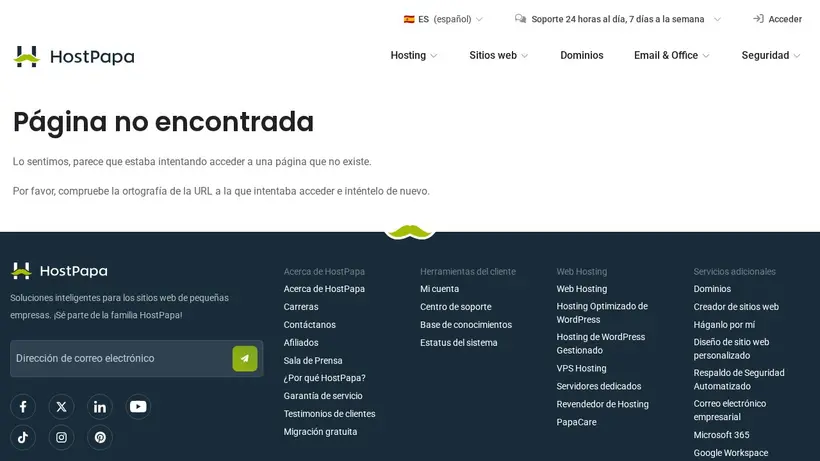 HostPapa.es homepage screenshot