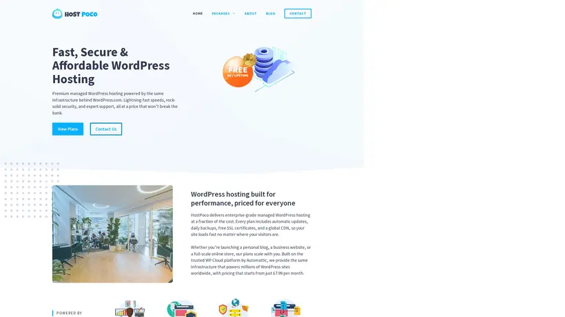 Host Poco homepage screenshot