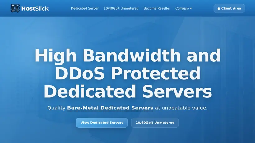 Host Slick homepage screenshot