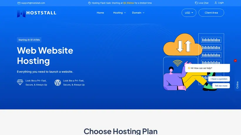 Host Stall homepage screenshot