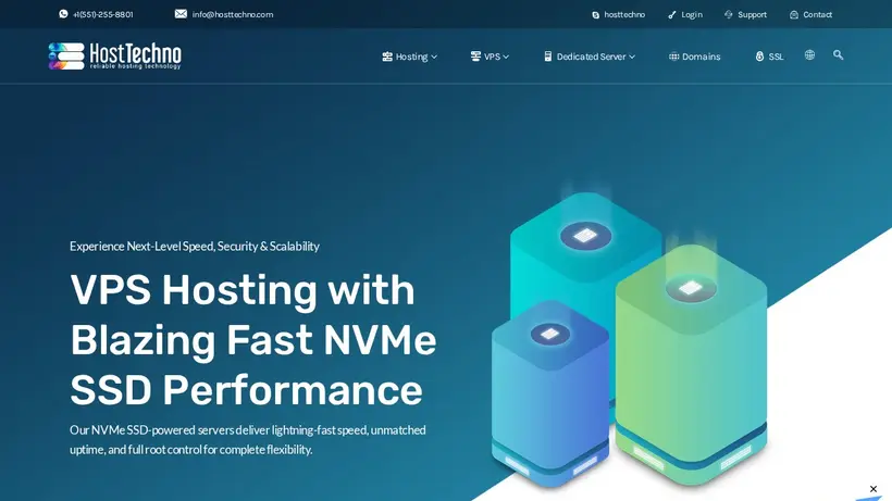 Host Techno homepage screenshot