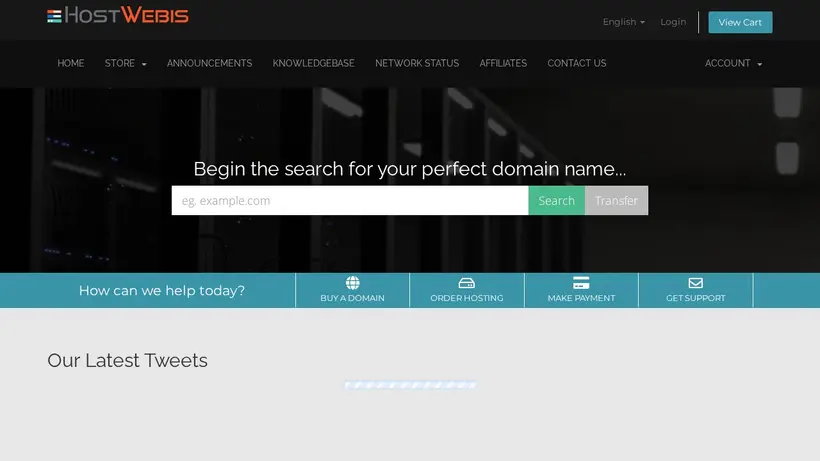 Host Webis homepage screenshot