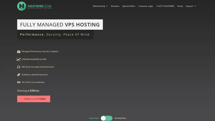 Host Wire homepage screenshot