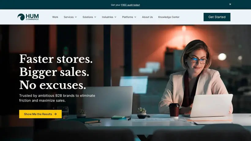 HumCommerce homepage screenshot