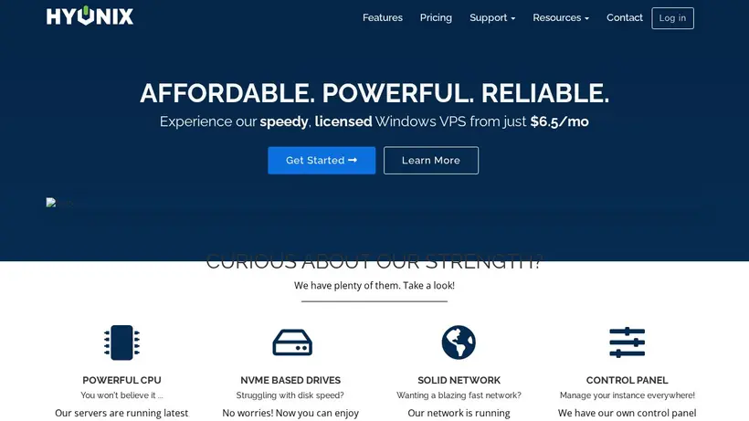 Hyonix homepage screenshot
