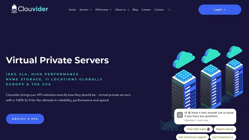 Inception Hosting homepage screenshot