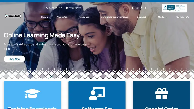 Individual Software homepage screenshot