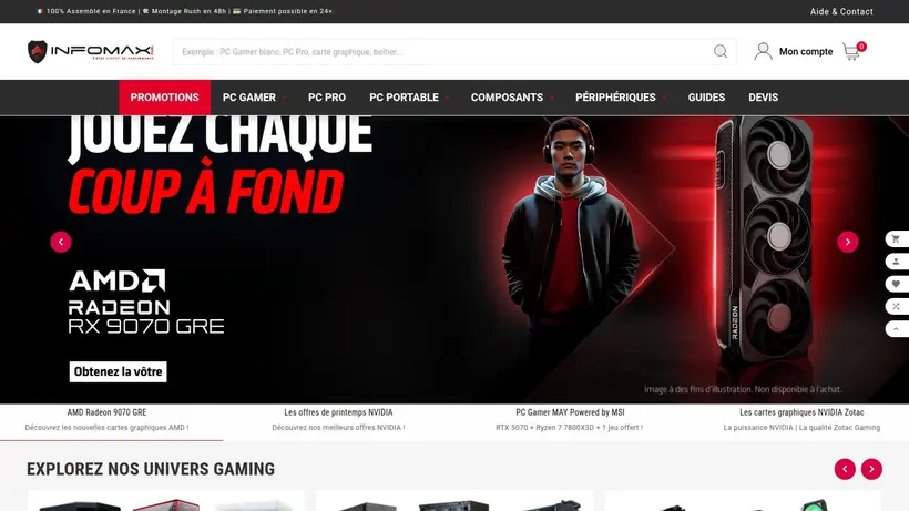 Infomax Paris homepage screenshot
