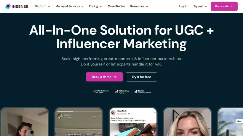 Insense Pro homepage screenshot