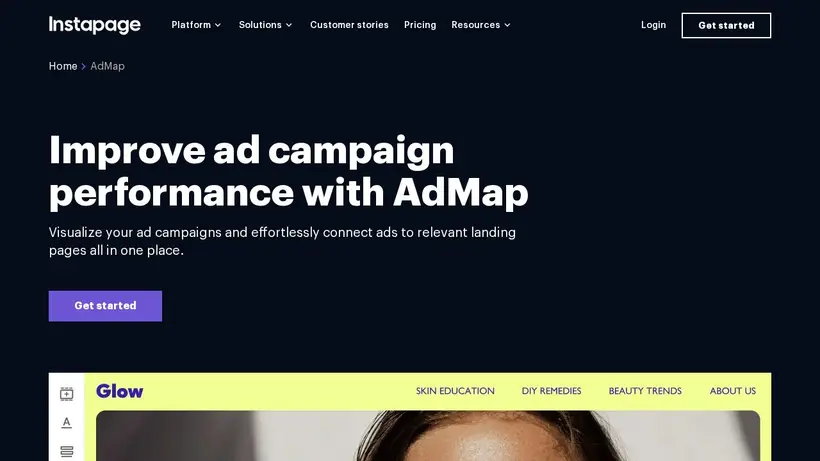 Instapage homepage screenshot