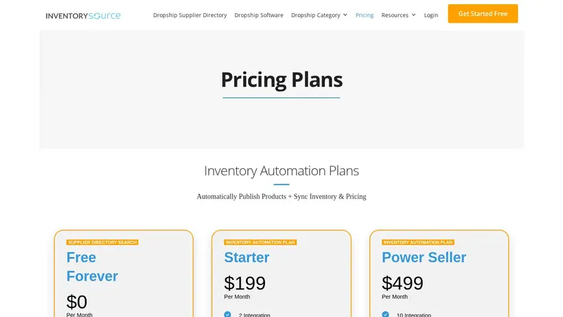 Inventory Source homepage screenshot