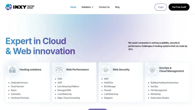 Inxy.host homepage screenshot