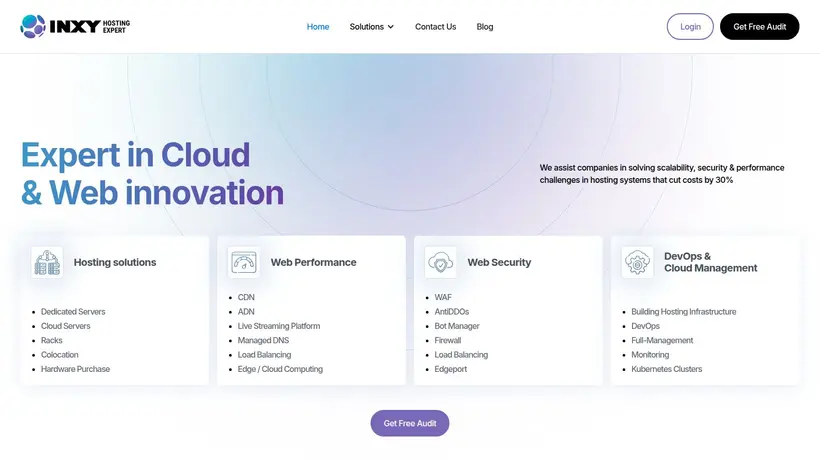 Inxy.hosting homepage screenshot