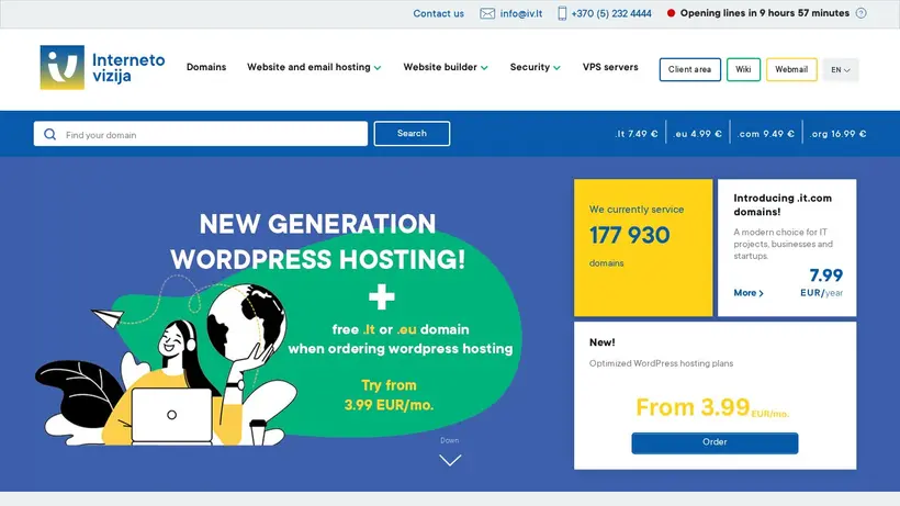 Interneto vizija homepage screenshot
