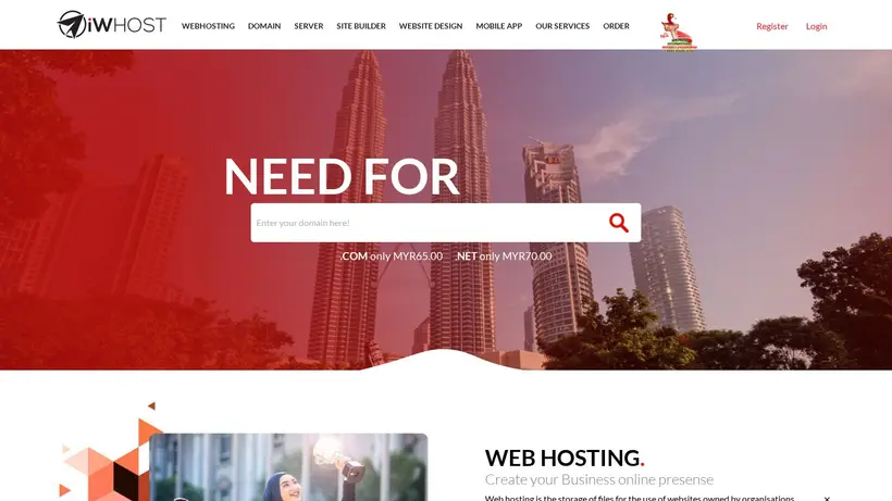 iWHOST homepage screenshot