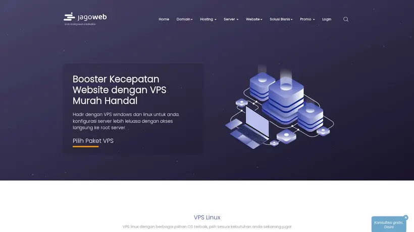 Jago Web homepage screenshot