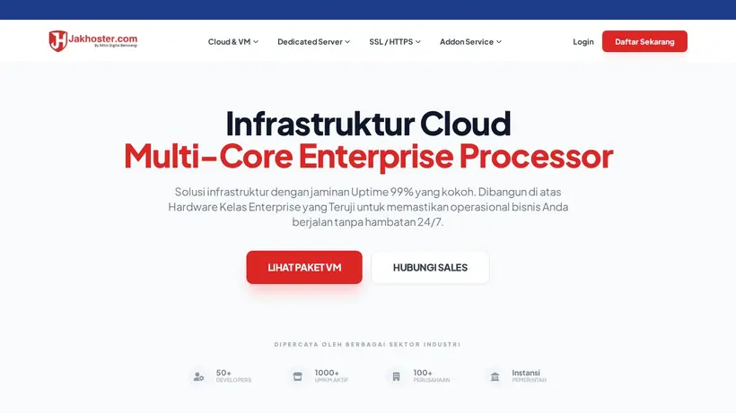 Jak Hoster homepage screenshot
