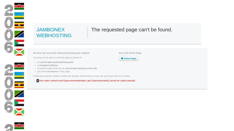 Jambonex homepage screenshot