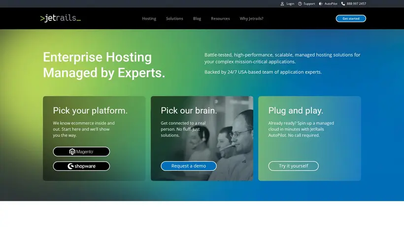 Jet Rails homepage screenshot