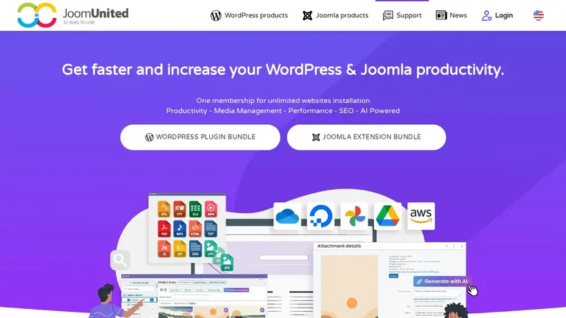 JoomUnited homepage screenshot