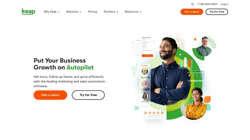 Keap homepage screenshot
