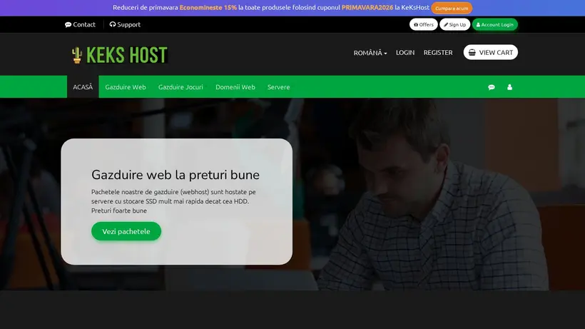 Keks Host homepage screenshot