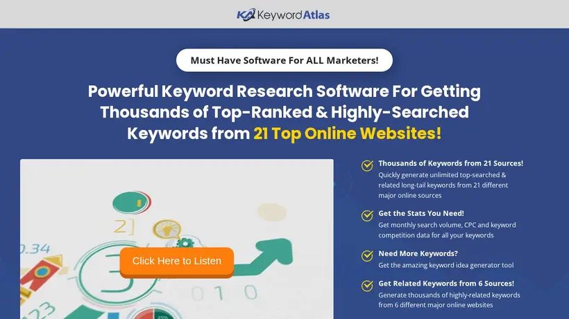 Keyword Atlas homepage screenshot