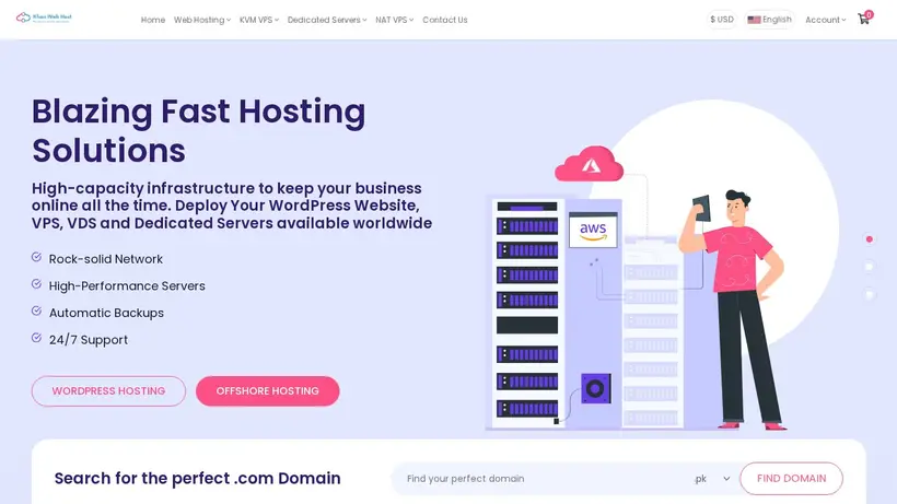 Khan Web Host homepage screenshot