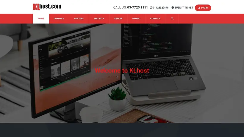 Klhost homepage screenshot
