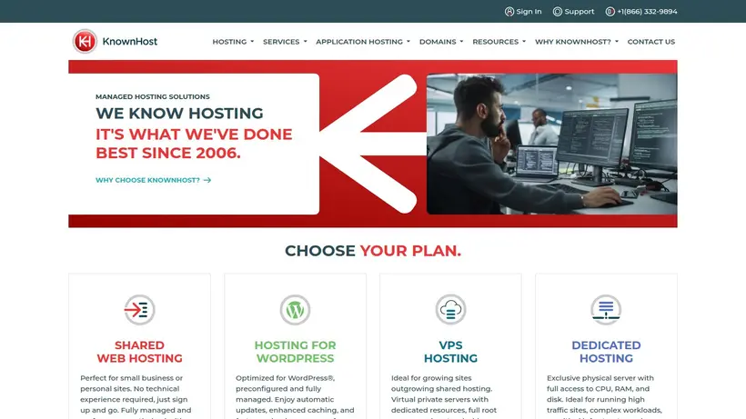 Known Host homepage screenshot