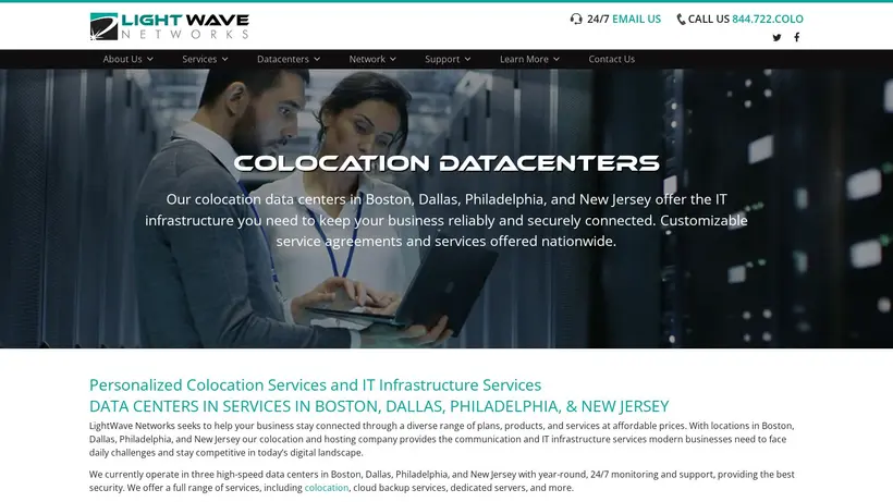 LightWave Networks homepage screenshot