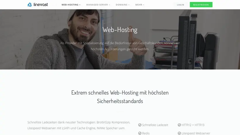 Linevast Hosting homepage screenshot