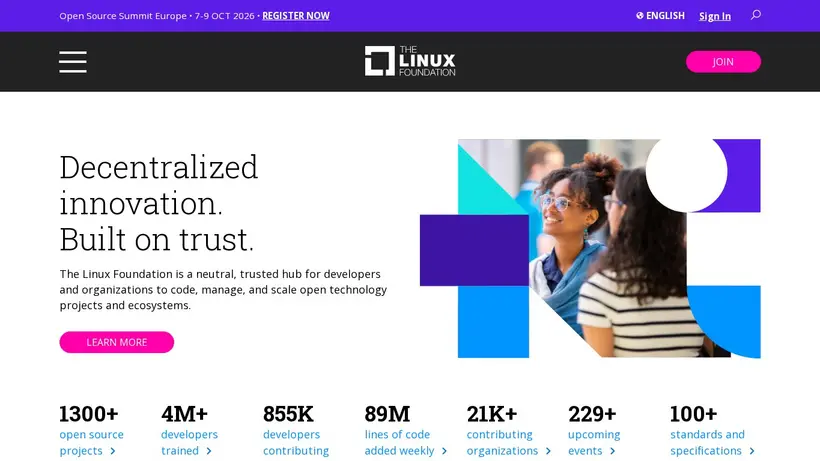LinuxFoundation homepage screenshot