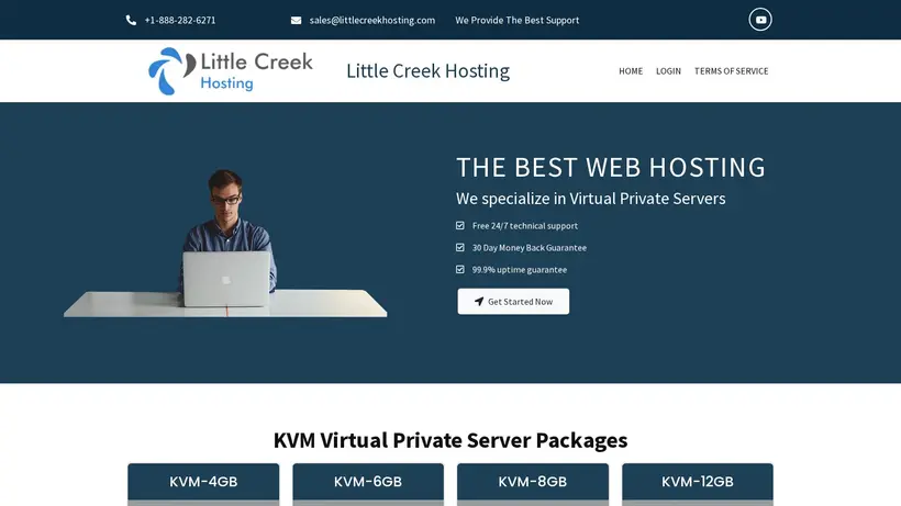 Little Creek Hosting homepage screenshot