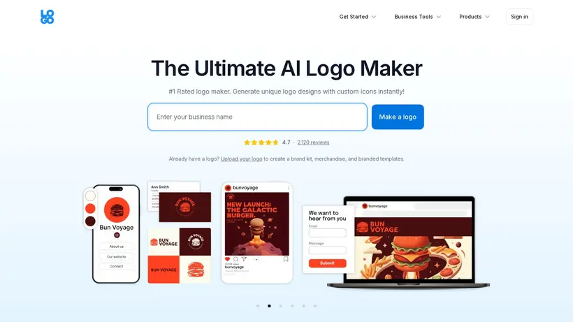 Logo.com homepage screenshot