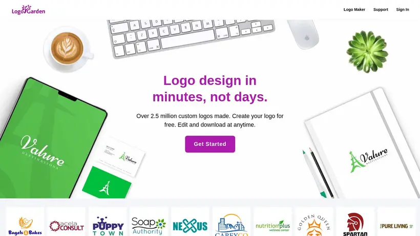 Logo Garden homepage screenshot