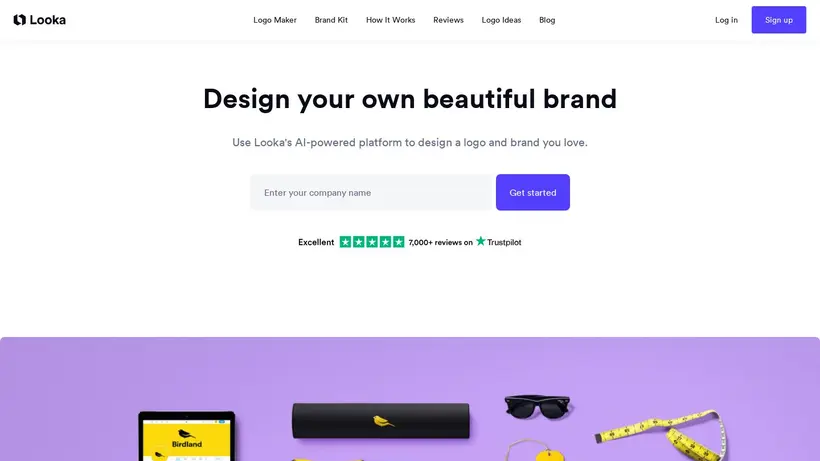 Looka homepage screenshot