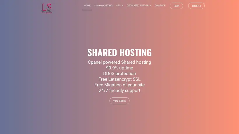 Loyal Server homepage screenshot
