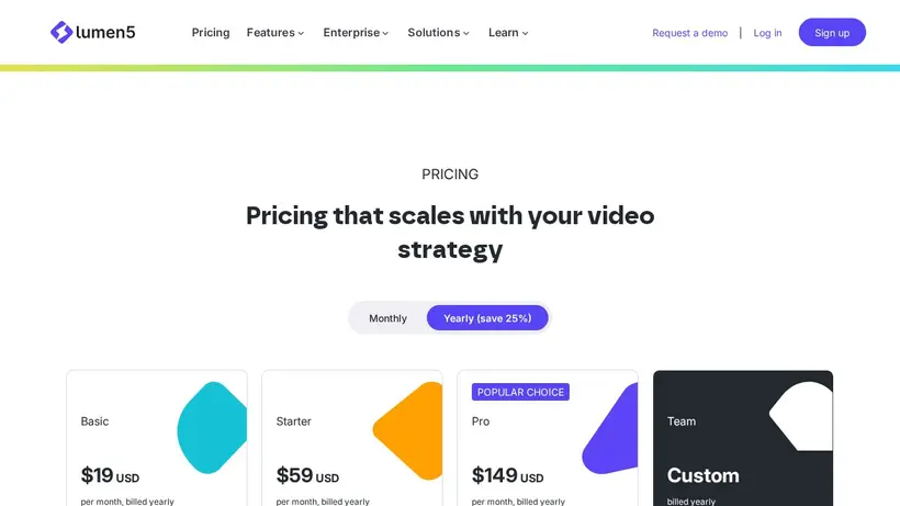 Lumen 5 homepage screenshot
