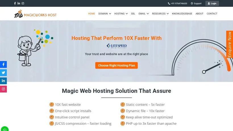 Magic Works Host homepage screenshot
