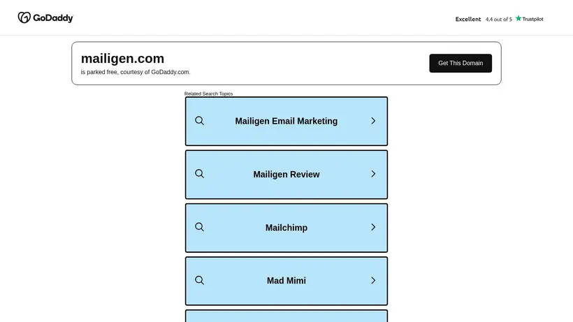 Mailigen homepage screenshot