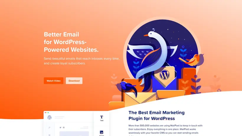Mail Poet homepage screenshot